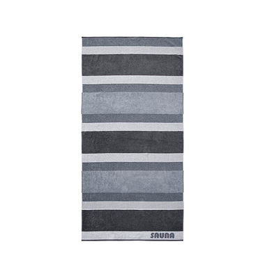 Saunatuch XL Stripe grau 100,0 x 200,0 cm
