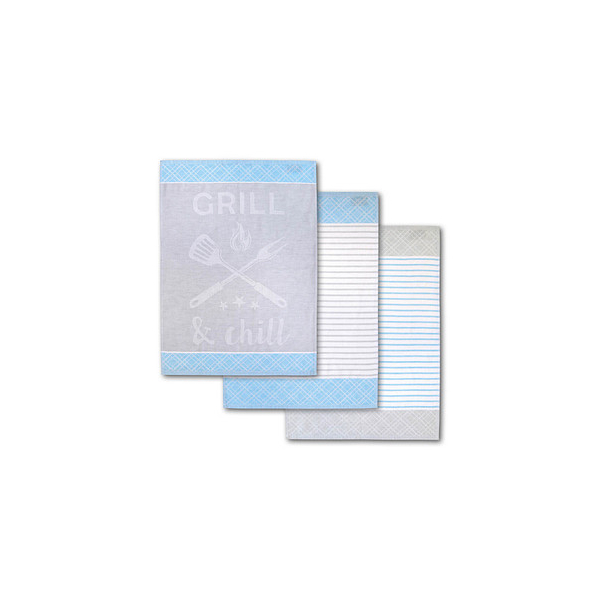 4021523161708 - Geschirrtücher GRILL & chill hellblau grau 500 x 700 cm 4021523161708 3 Stück 4021523161708 - Geschirrtücher GRILL & chill hellblau grau 500 x 700 cm 4021523161708 3 Stück