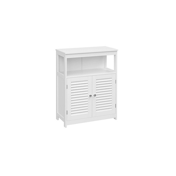 6955880328468 - Songmics - vasagle Badezimmerschrank Badschrank Küchenschrank mit offenem Fach Aufbewahrungsregal mit 2 Türen 30 x 60 x 80 cm weiß von BBC40WT 6955880328468 - Songmics - vasagle Badezimmerschrank Badschrank Küchenschrank mit offenem Fach Aufbewahrungsregal mit 2 Türen 30 x 60 x 80 cm weiß von BBC40WT