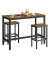 Bartisch-Set, schwarz Holz, Metall, 3-teilig