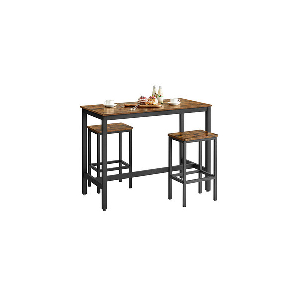 6955880358410 - Vasagle Bartisch-Set Stehtisch mit 2 Barhockern Küchentresen mit Barstühlen Küchentisch und Küchenstühle im Industrie-Design für Küche 120 x 60 6955880358410 - Vasagle Bartisch-Set Stehtisch mit 2 Barhockern Küchentresen mit Barstühlen Küchentisch und Küchenstühle im Industrie-Design für Küche 120 x 60
