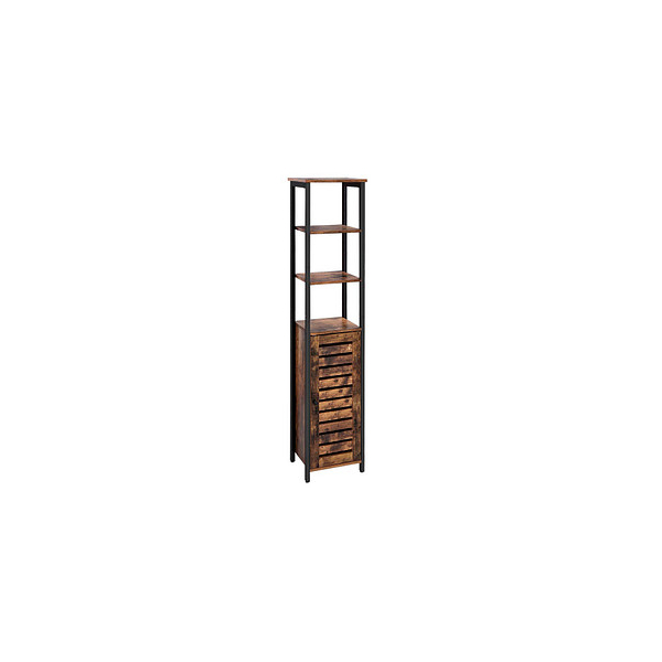6955880358427 - Industrielles Standregal schmaler Badezimmerschrank mit 3 Ablagen und Schrank hoch vielseitig einsetzbar im w - Vasagle 6955880358427 - Industrielles Standregal schmaler Badezimmerschrank mit 3 Ablagen und Schrank hoch vielseitig einsetzbar im w - Vasagle