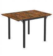 Esstisch KDT077B01, 75cm (H), 76 / 98 / 120x78cm (BxT), rechteckig, braun / schwarz
