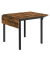 Esstisch KDT077B01, 75cm (H), 76 / 98 / 120x78cm (BxT), rechteckig, braun / schwarz
