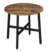 Esstisch KDT080B01, 75cm (H), 80x80cm (BxT), rund, braun / schwarz
