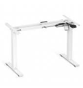 Schreibtischgestell, elektrisch höhenverstellbar, 70-118cm (H), 110-155x60cm (BxT), C-Fuß-Gestell, weiß