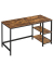 Schreibtisch, 75cm (H), 140x60cm (BxT), rechteckig, braun / schwarz