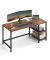 Schreibtisch, 75cm (H), 140x60cm (BxT), rechteckig, braun / schwarz