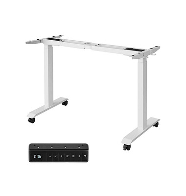 höhenverstellbares Schreibtischgestell weiß ohne Tischplatte, C-Fuß-Gestell weiß 107,5 - 175,0 x 60,0 cm