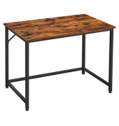 Schreibtisch, 76cm (H), 100x50cm (BxT), rechteckig, braun / schwarz