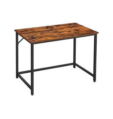 Schreibtisch, 76cm (H), 100x50cm (BxT), rechteckig, braun / schwarz