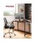 Schreibtisch, 76cm (H), 100x50cm (BxT), rechteckig, braun / schwarz