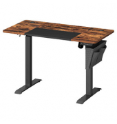 Sitz-Steh-Schreibtisch, elektrisch höhenverstellbar, 72-120cm (H), 120x60cm (BxT), rechteckig, braun / schwarz
