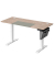 Sitz-Steh-Schreibtisch, elektrisch höhenverstellbar, 72-120cm (H), 140x60cm (BxT), rechteckig, greige / weiß
