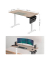 Sitz-Steh-Schreibtisch, elektrisch höhenverstellbar, 72-120cm (H), 140x60cm (BxT), rechteckig, greige / weiß