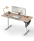 Sitz-Steh-Schreibtisch, elektrisch höhenverstellbar, 72-120cm (H), 140x60cm (BxT), rechteckig, greige / weiß