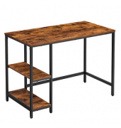 Schreibtisch, 75cm (H), 100x50cm (BxT), rechteckig, braun / schwarz