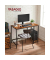 Schreibtisch, 75cm (H), 100x50cm (BxT), rechteckig, braun / schwarz