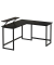 Schreibtisch, 76cm (H), 130 / 140x50cm (BxT), L-Form, schwarz / schwarz