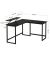 Schreibtisch, 76cm (H), 130 / 140x50cm (BxT), L-Form, schwarz / schwarz