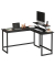 Schreibtisch, 76cm (H), 130 / 140x50cm (BxT), L-Form, schwarz / schwarz