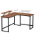 Schreibtisch, 76cm (H), 130 / 140x50cm (BxT), L-Form, braun / schwarz