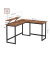 Schreibtisch, 76cm (H), 130 / 140x50cm (BxT), L-Form, braun / schwarz