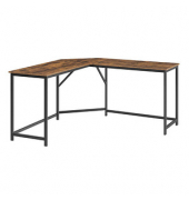 Schreibtisch, 76cm (H), 149x50cm (BxT), L-Form, braun / schwarz