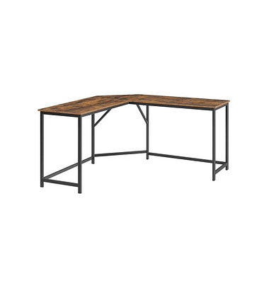 Schreibtisch, 76cm (H), 149x50cm (BxT), L-Form, braun / schwarz