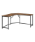 Schreibtisch, 76cm (H), 149x50cm (BxT), L-Form, braun / schwarz