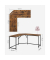 Schreibtisch, 76cm (H), 149x50cm (BxT), L-Form, braun / schwarz
