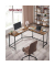 Schreibtisch, 76cm (H), 149x50cm (BxT), L-Form, braun / schwarz