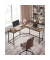 Schreibtisch, 76cm (H), 149x50cm (BxT), L-Form, braun / schwarz