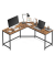 Schreibtisch, 76cm (H), 149x50cm (BxT), L-Form, braun / schwarz