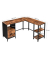 Schreibtisch, 75cm (H), 150x50cm (BxT), L-Form, braun / schwarz