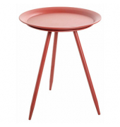 Beistelltisch 20410, 47cm (H), 38x38cm (BxT), rund, rot / rot
