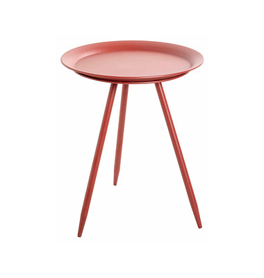 Beistelltisch 20410, 47cm (H), 38x38cm (BxT), rund, rot / rot