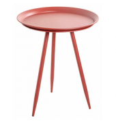 Beistelltisch 20411, 54cm (H), 44x44cm (BxT), rund, rot / rot