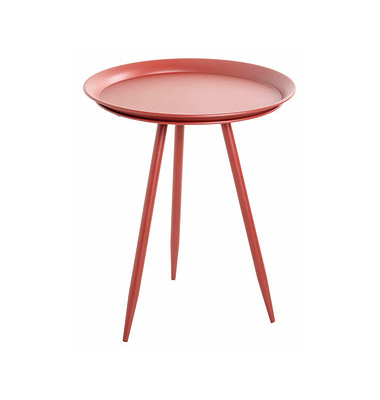 Beistelltisch 20411, 54cm (H), 44x44cm (BxT), rund, rot / rot