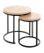 Beistelltisch 47487, 43 / 49cm (H), 32 / 45cmx32 / 45cm (BxT), rund, eiche / schwarz