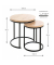 Beistelltisch 47487, 43 / 49cm (H), 32 / 45cmx32 / 45cm (BxT), rund, eiche / schwarz