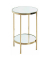 Beistelltisch 52184, 46cm (H), 28x28cm (BxT), rund, Spiegel / gold