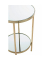 Beistelltisch 52184, 46cm (H), 28x28cm (BxT), rund, Spiegel / gold