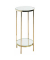 Beistelltisch 52185, 66cm (H), 28x28cm (BxT), rund, Spiegel / gold