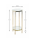 Beistelltisch 52185, 66cm (H), 28x28cm (BxT), rund, Spiegel / gold