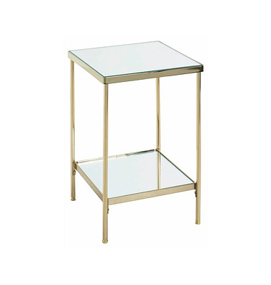 Beistelltisch 52187, 46cm (H), 28x28cm (BxT), rechteckig, Spiegel / gold