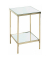 Beistelltisch 52187, 46cm (H), 28x28cm (BxT), rechteckig, Spiegel / gold