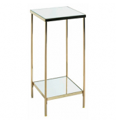 Beistelltisch 52188, 66cm (H), 28x28cm (BxT), rechteckig, Spiegel / gold
