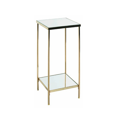 Beistelltisch 52188, 66cm (H), 28x28cm (BxT), rechteckig, Spiegel / gold