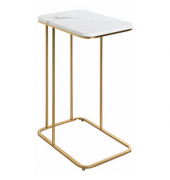 Beistelltisch 52234, 67cm (H), 45x30cm (BxT), rechteckig, marmor / gold